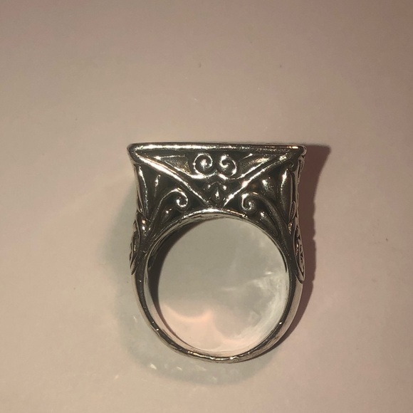 VTG Huge Sterling Silver Floral Filigree Style Heavy Ring Sz 7.25 / 17.5g - Picture 4 of 11